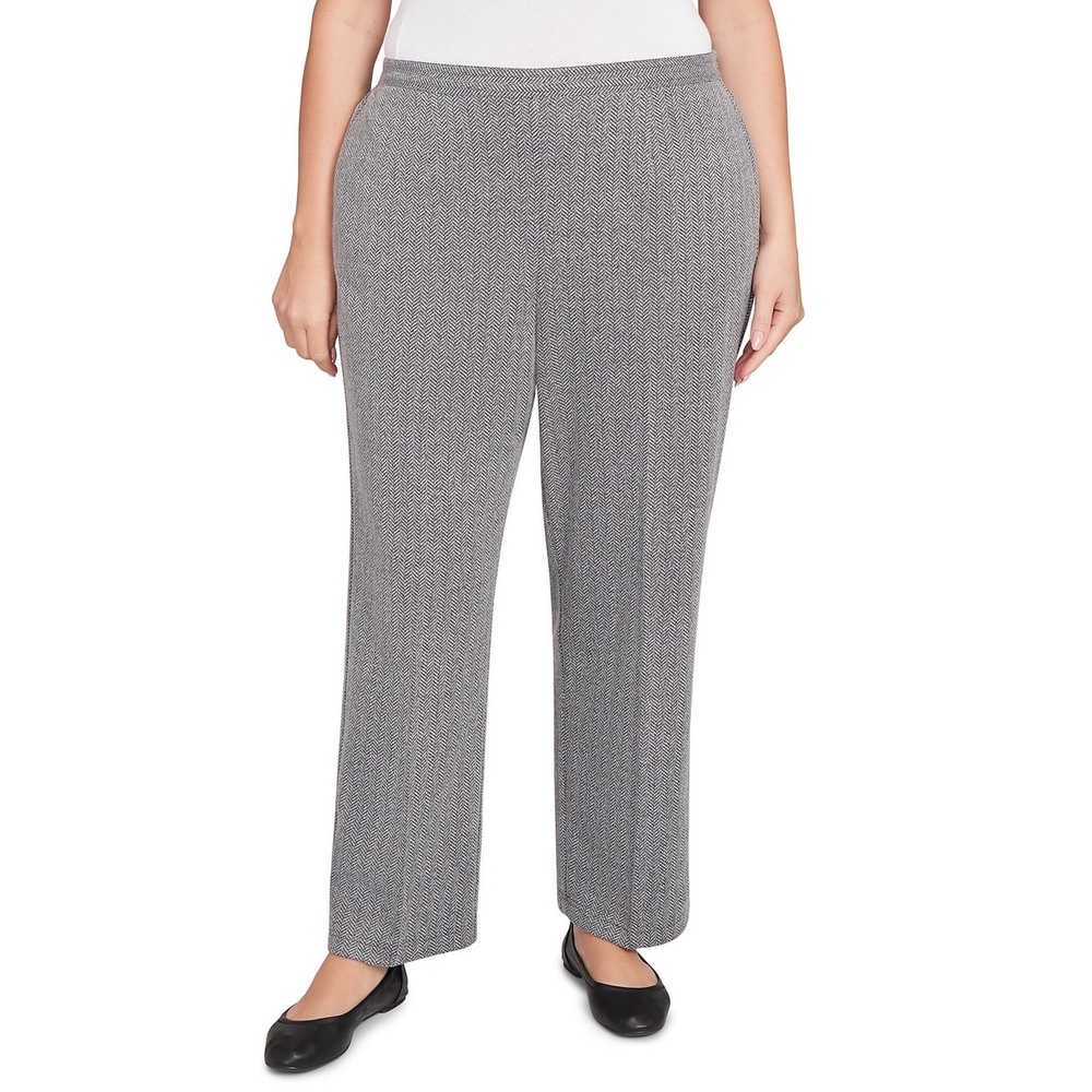 Alfred Dunner‎ Women's Classic Fit Pants Waistband Gray Trousers NWT Size 16